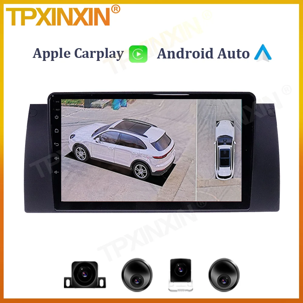 

6+128G For BMW X5 E39 E53 1999 - 2005 Android 10 Car Radio Multimedia Video Player Carplay Head Unit GPS Navigation 360 Camera