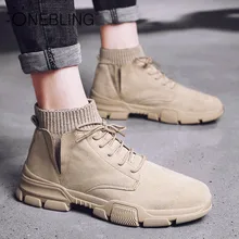 ZHENBAILI/носки из искусственной замши; мужские теплые зимние ботинки на меху; коллекция года; сезон осень-зима; повседневные мужские Ботинки martin; высокая Рабочая обувь