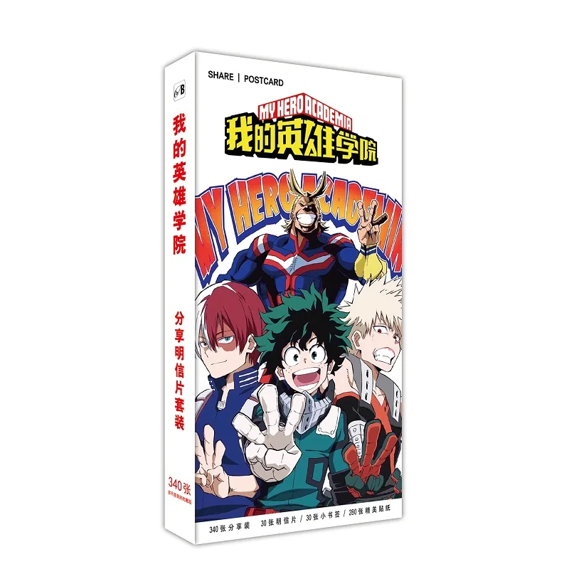180 шт./компл. аниме My Hero Academy большая открытка поздравительная с сообщением