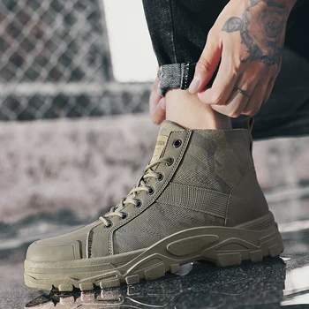 

canvas mens sneakers black summer work boot Winter dress boots shoes BOOTS man home motorcycle casual Mens MEN leather ankle