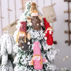 Вязаная кукла рождественский кулон Висячие украшения для рождественской елки висячие украшения подарок Рождественская елка украшения