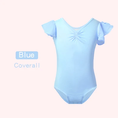 Blue Дети Девочка лайкра хлопок шифон балетное платье розовый синий девушки с балетной пачкой купальник-трико одежда боди для девочек - Цвет: Blue