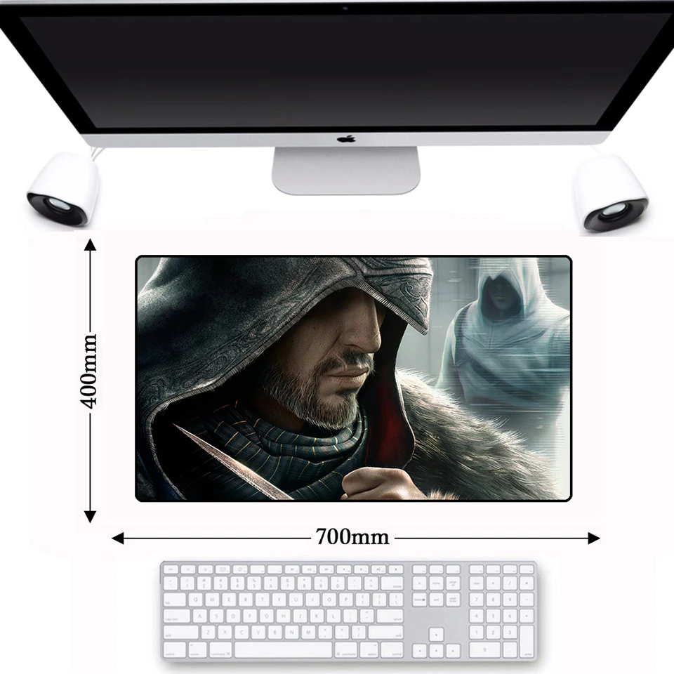 Игровой 700*400 мм натуральный каучук нескользящий Assassins Creed большой коврик для мыши Lockedge большой ноутбук геймер игровой ПК коврик для мыши Коврик для мыши