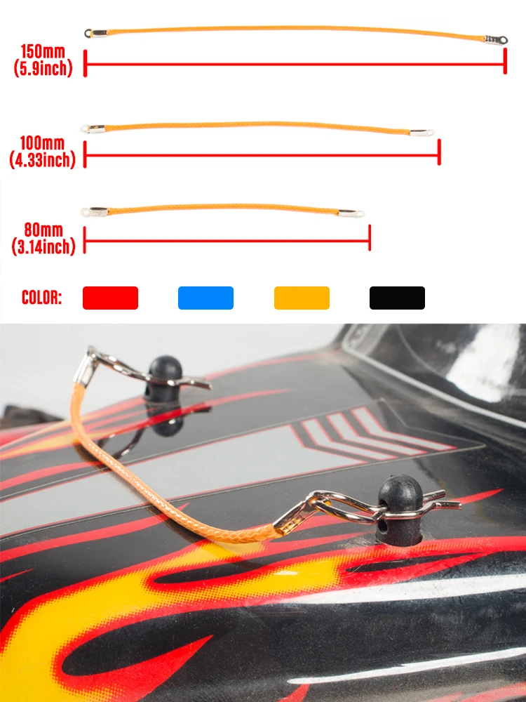 

50Pcs 30Pcs RC Car Body Clips R Pins Rope for 1/10 1/8 Crawler Axial SCX10 Traxxas Tamiya RC4WD HSP HPI RC Model Car
