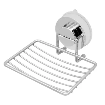 

Rust-resistant Stainless Steel Wall-mounted Strong Vacuum Suction Cup Soap Dish Holder Bathroom Accessories Shower Basket Rack