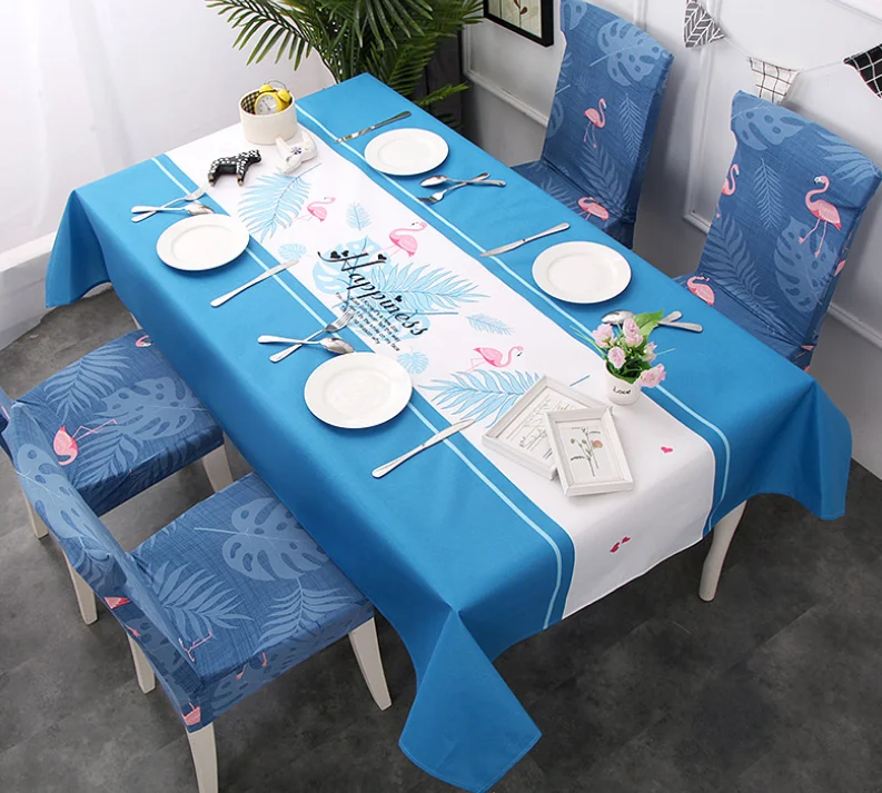 

Waterproof Nordic style Rectangle Tablecloths Polyester Home Kitchen Flamingo Tablecloth Party Banquet Dining Room Decorative