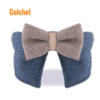 

cat bow tie safety dog cat pet collar collars with bell for puppy kitten quality wool felt neck strap