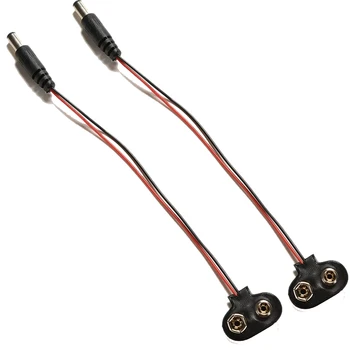 

2PCS DC 9V Battery Button Power Cable Battery Buckle Snaps Power Cable Connector DC For Arduino Uno R3 DIY Jack Connector