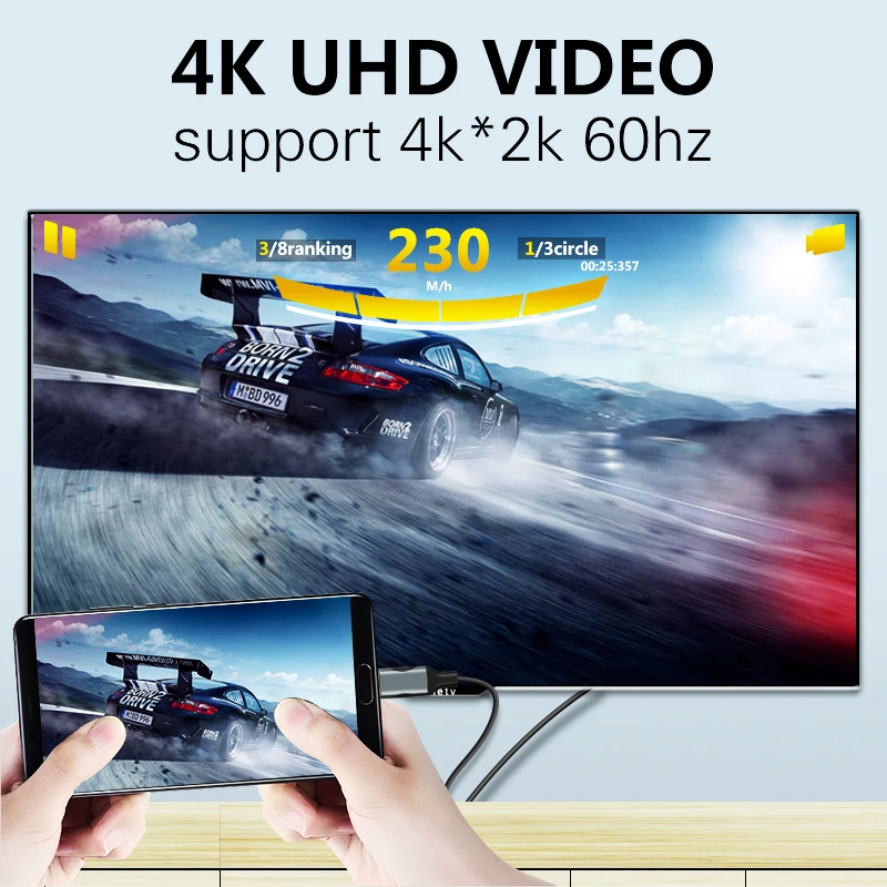 Lungfish usb c к hdmi 4K type C к HDMI кабель адаптер Thunderbolt 3 для huawei mate 30 Pro MacBook Pro адаптер usb type-C HDMI