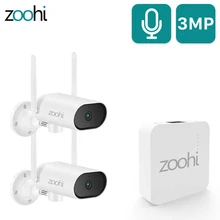 Zoohi 3MP Pan & Tilt açık ses kayıt kamera sistemi güvenlik kamera seti kablosuz Mini NVR kiti gözetim Video sistemi