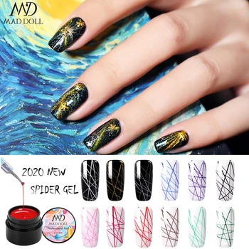 

5g MAD DOLL Spider UV Gel Polish Elastic Drawing Gel Painting Gel Polish Mixed Colors Soak Off Nail Art Gel Varnish