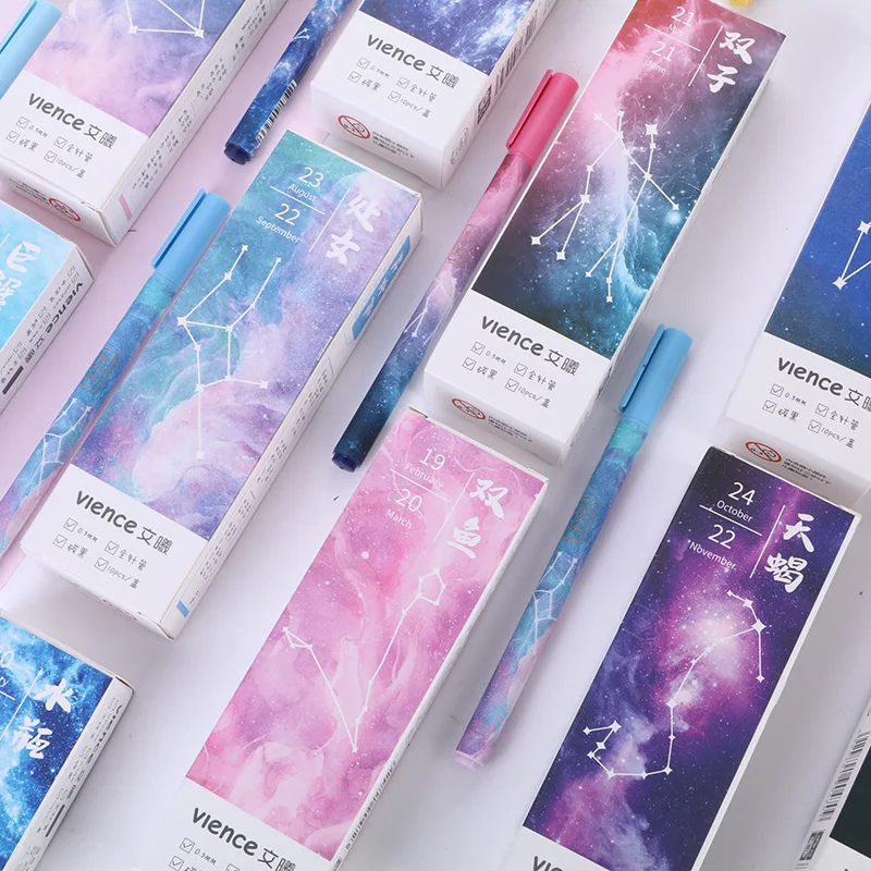 

10pcs Fantasy starry sky constellation Gel Pens black gel ink pens for writing Cute stationery office school supplies 0.5mm