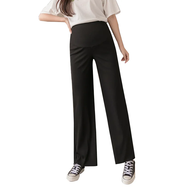 Maternity Pants Pregnant Women Summer Thin Wide Leg Pants Loose Maternity Abdomen High Waist Trousers Pregnancy Full Length Belly Pants