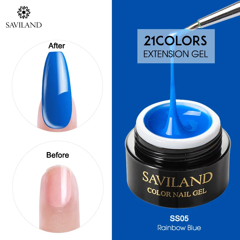 SS05 SAVILAND Радужный строительный гель для наращивания ногтей 21 цвет замачиваемый Блестящий желе УФ строительный Гель-лак Полупостоянный - Цвет: SS05