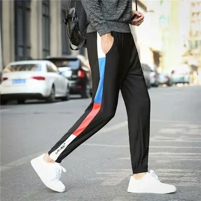 Shun princes Store мужские s Новая мода микро-эластичные мужские повседневные брюки европейский размер мужские спортивные штаны для бега размера плюс черные