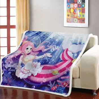 

Mermaid Sherpa Blanket Sexy Girl Fish Fashion Weighted Blanket Bedspread Square Blanket Picnic Throw Blanket Kids Boys Blanket