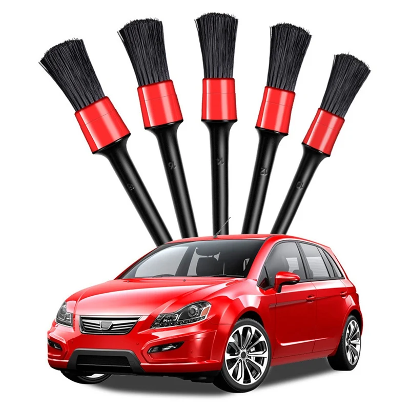 

5pcs Car Wash Brush for Washing Cleaning Wheel Gap Rims Dashboard Air Vent Trim Detailing Tool Sponges Car Interior Accessories