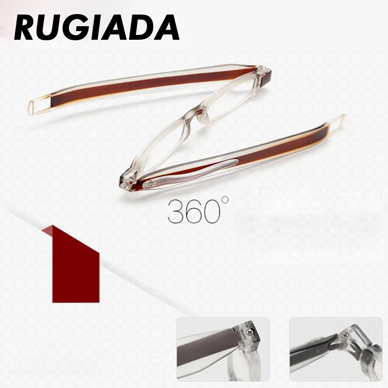 RUGIADA вращающиеся 360 ° складные очки для чтения мужской и женский оптический
