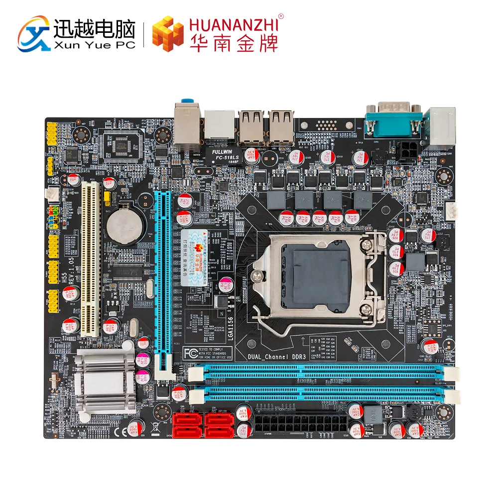 Kaufen HUANAN ZHI P55 M ATX Motherboard Für Intel LGA 1156 i3 i5 i7 DDR3 16GB SATA2.0 PCI E 2,0 230 * 170mm