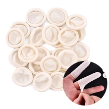 100Pcs Disposable Finger Cots Natural Rubber Non-slip Anti-static Reusable Fingertip Protective Gloves Beauty and Nail Tools