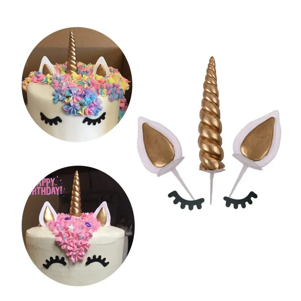 Мягкая глина единорог украшение торта в форме единорога тема День Рождения