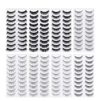 

80 Pairs Natural Fake Eyelashes 8-Style Thick Long Eye Lashes for Women Lady Teenager Girls