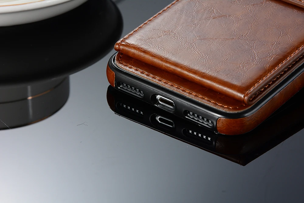 Vertical Flip Wallet Case For iPhone 11 Pro Max 7 7Plus 6 6S Plus 8 8Plus X XR XS Max Magnetic Slim Leather CardHolder Back Case