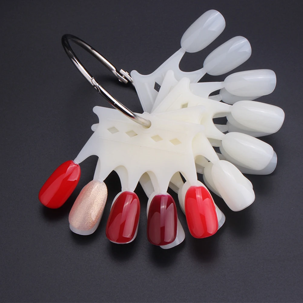 10Pcs Crown Shape Color Card Plate False Nail Tips Practice Stand Organizer Crown Shape Nail Tips Practice Solid Color