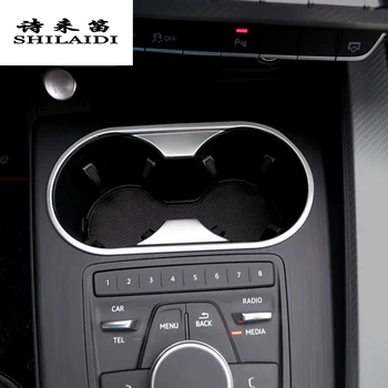 

Car Styling Water Cup Holder Gear Shift Panel Multimedia decoration Cover Stickers Trim For Audi A4 B9 Interior Auto Accessories