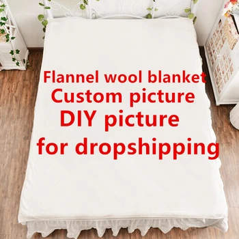 

Custom Throw Blanket Print on Demand Sherpa Blankets for Sofa Customized DIY Plush Thin Quilt Dropshipping