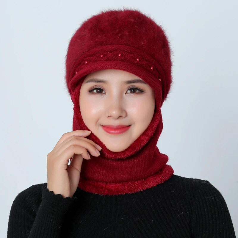 Зимние шапки Скалли Beanies шляпа для мамы Beanies женский шерстяной шарф головные уборы, Балаклава маска Gorras капот твист полосы вязаные шапки