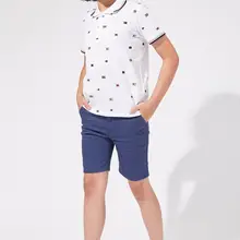 DeFacto/летние модные шорты на пуговицах для мальчиков детские однотонные свободные короткие штаны повседневные штаны с карманами для мальчиков, K8304A619SM