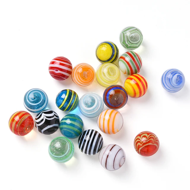 20PCS/Set 16MM Glass Ball Cream Console Game Pinball Small Marbles Pat Toys Parent- Child Beads Bouncing Ball 1