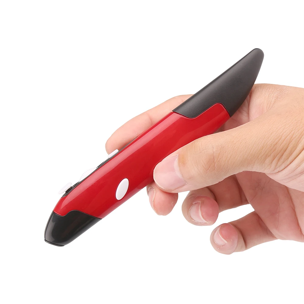 Air mouse Mini 2,4 GHz USB Беспроводная мышь оптическая ручка Регулируемая 500/1000 dpi для ноутбуков настольных компьютеров, периферийных устройств - Цвет: Black Red