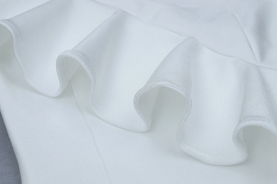 Бандажное новое летнее Сексуальное Женское Бандажное платье на одно плечо Vestidos белое платье с оборками Клубное платье знаменитостей платье для вечеринок подиума
