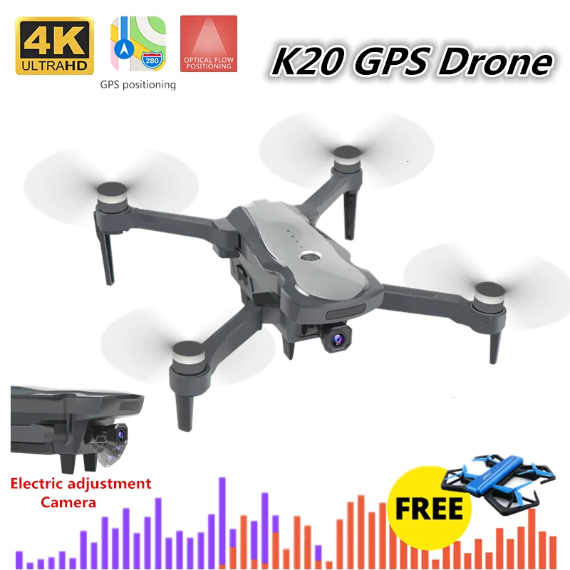 K20 мини gps Дрон 4K Квадрокоптер с 5G Wifi FPV двойная камера складной Квадрокоптер 1800 м RC расстояние VS F11 SG906 E520S H117S