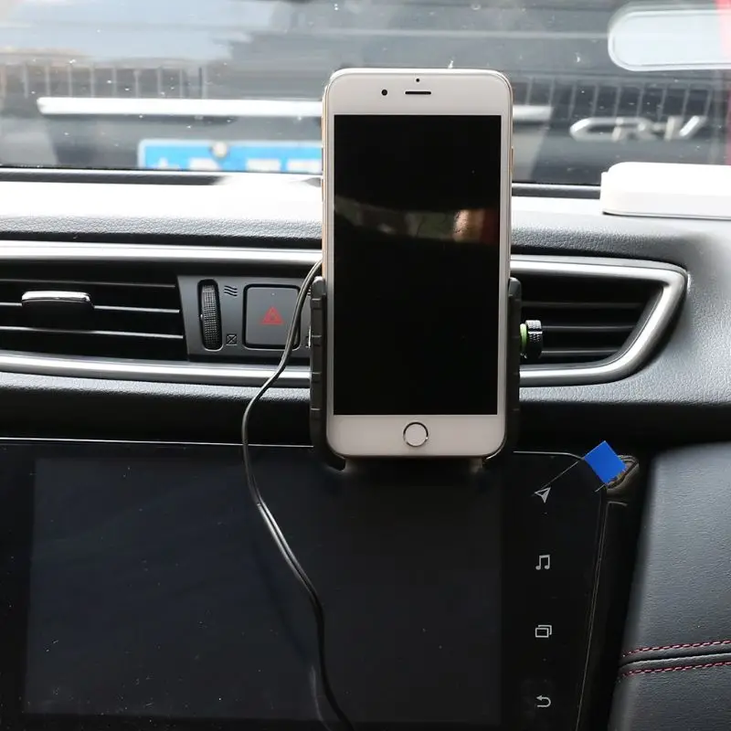 12V 24V 360 градусов автомобильное крепление, устанавливаемое на вентиляционное отверстие в салоне автомобиля держатель для мобильного телефона держатель Благодаря зарядному устройству QC 3,0 USB Зарядное устройство