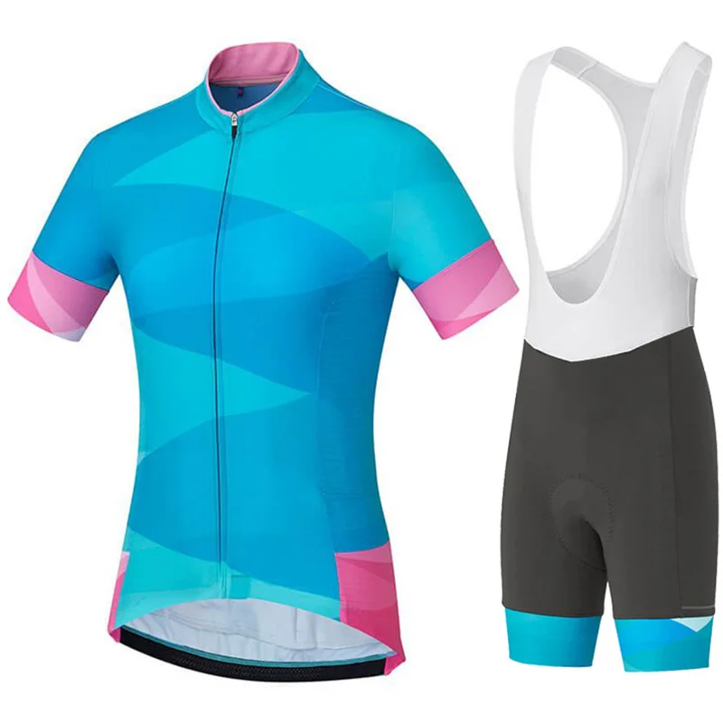 Short Sleeve Cycling Jersey Bicycle Shirt Sports Bike Wear Clothing Bib Set Team Women Mountain Tight Tech Fabric Quick Dry Top