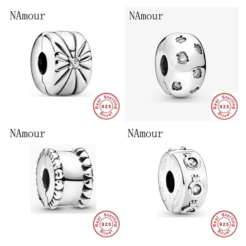 Bead jewelry making New Clover Bow Path Leaf Star Clip DIY Beads Fit Original Pandora Charms Silver 925 Bracelet Bead Jewelry Making