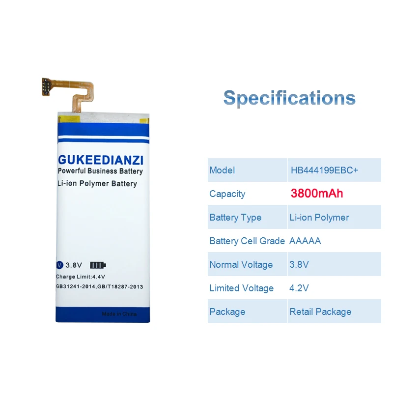 GUKEEDIANZI 3800 мАч HB444199EBC+ батарея мобильного телефона для huawei Play 4C C8818 CHM-CL00 CHM-TL00H CHM-UL00/G Play Mini