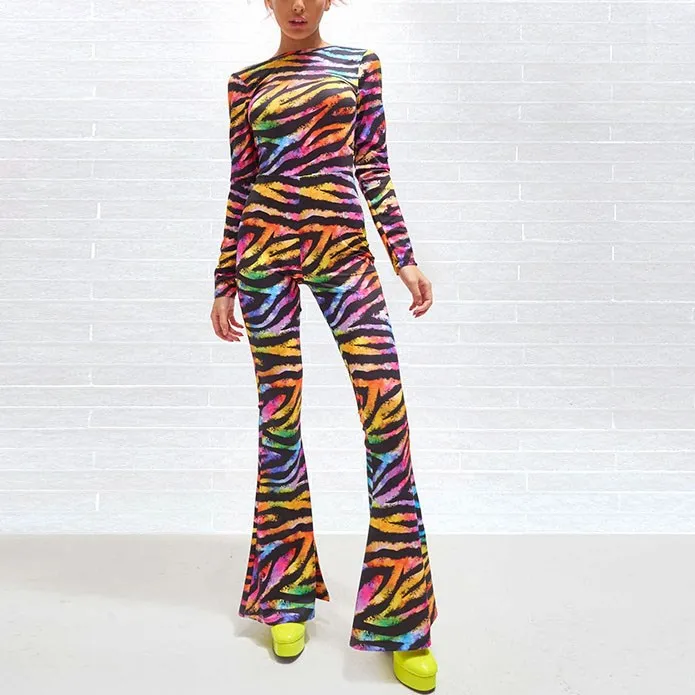 Полосатый повседневный комбинезон женский комбинезон с длинным рукавом и круглым вырезом