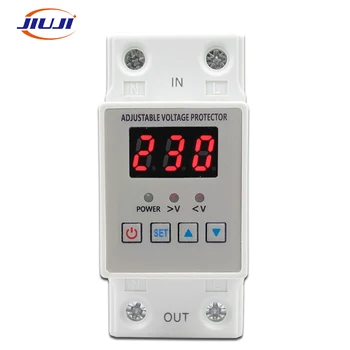 

40A 63A Din Rail 230V Adjustable Over and Under Voltage Protector Automatic Recovery Protection Relay Protective Device