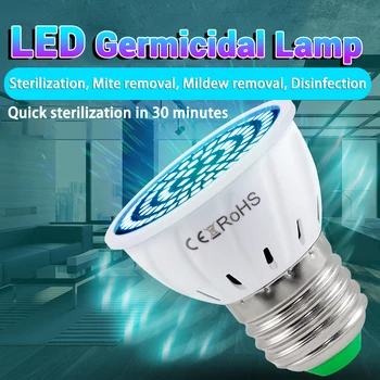 

E27 UV Lamp E14 Desinfection Sterilizer Light MR16 LED UVC Germicidal Bulb GU10 Ultraviolet Lamp B22 48 60 80leds Amuchina