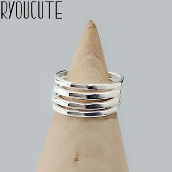 

New Silver 925 Big Layer Chains Rings for Women Lady Punk Vintage Open Antique Rings Statement Sterling Silver Jewelry Anillos