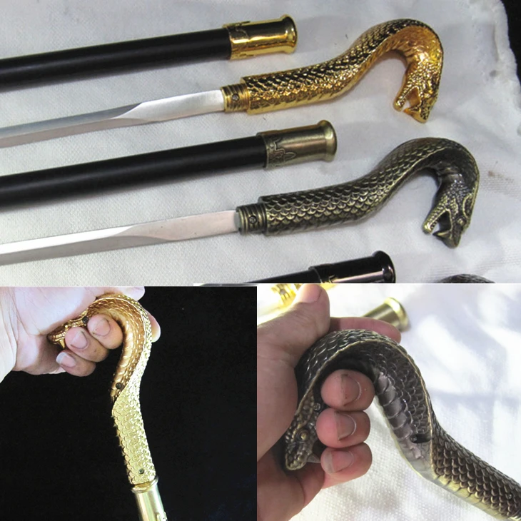 

Snake head cane sword stainless steel climbing non-slip multifunction crutches are not edged