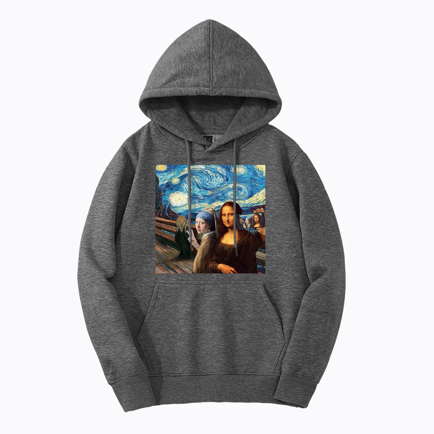 Мужские толстовки с забавным принтом Mona Lisa, новинка, Модные Винтажные худи для фитнеса, хип-хоп повседневные куртки, осенне-зимние бодитеплее худи