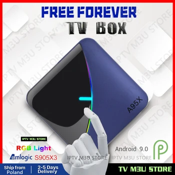 

Free Lifetime A95X F3 Air RGB Light ipTV Box Android 9.0 4GB 64GB Amlogic S905X3 8K HD Netflix Media Android ipTv Box