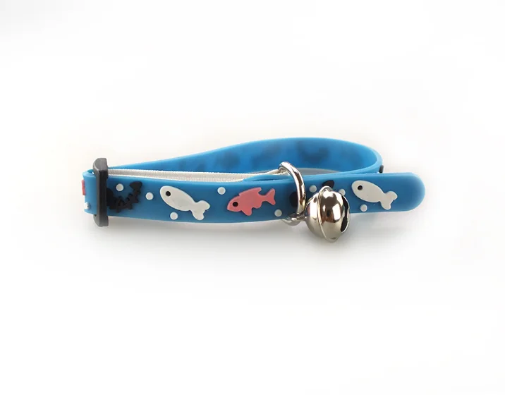 USD1.35/PC PVC cat collar waterproof elastic belt with bel safety cat collar l fish 20pcs/lot USD1.35/PC PVC cat collar waterproof elastic belt with bel safety cat collar l fish 20pcs/lot