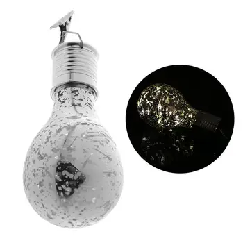 

3 Pcs 5 LED Solar Bulb Hanging Light Copper Wire Light Bulb Indoor Outdoor Decorative Chandelier (Silver, Warm White)