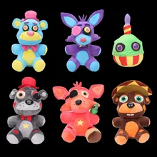 25cm Fnaf פיצריה סימולטור חמש לילות פרדי של Fnaf קטיפה Blacklight פרדי ניאון פוקסי ניאון פוקסי בפלאש בובה צעצועים(China)
